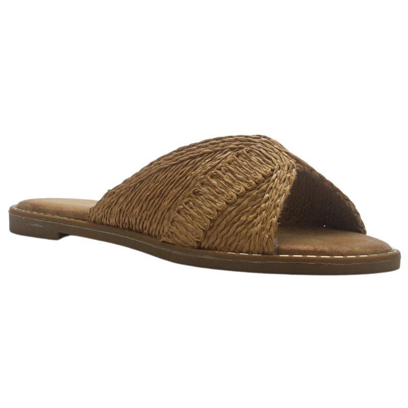 SANDALIA MUJER CASUAL CAMEL CHALADA ALKI-14 - 3