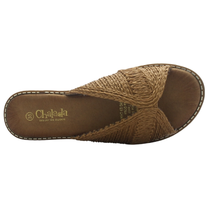 SANDALIA MUJER CASUAL CAMEL CHALADA ALKI-14 - 5