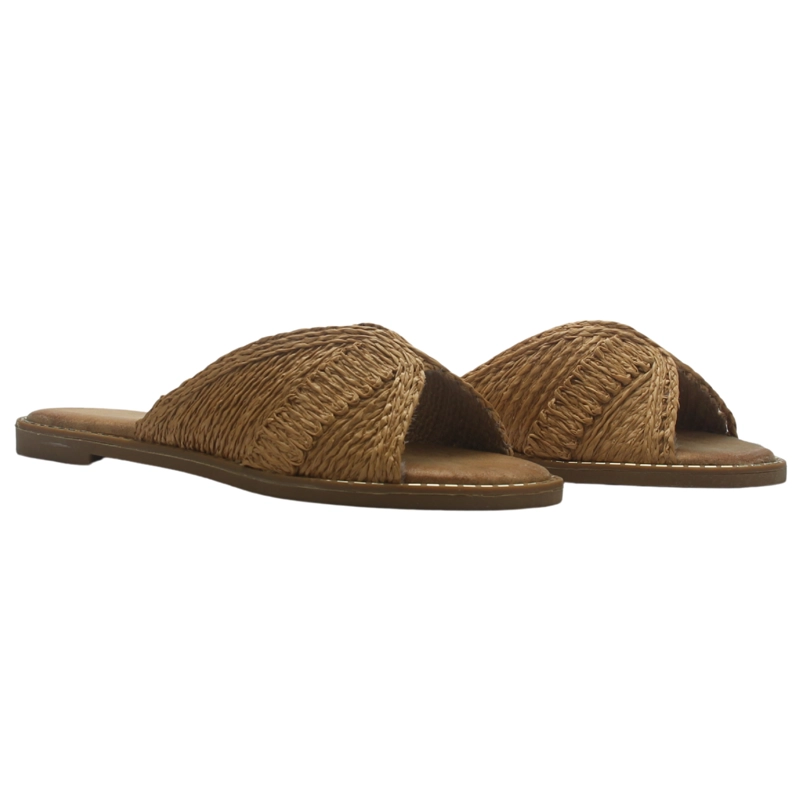SANDALIA MUJER CASUAL CAMEL CHALADA ALKI-14 - 6