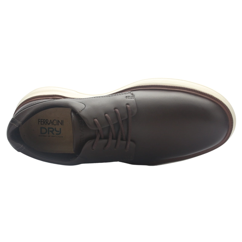 ZAPATO DE HOMBRE CAFE  CASUAL FERRACINI 3166 MODENA - 5