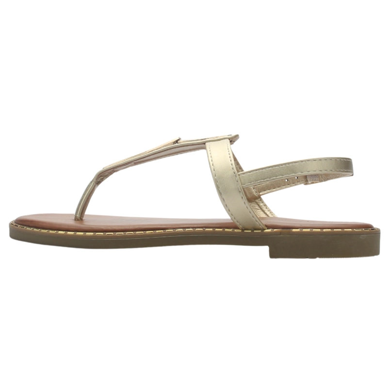 SANDALIA MUJER CASUAL DORADO CHALADA BUCKEL-4 - 2