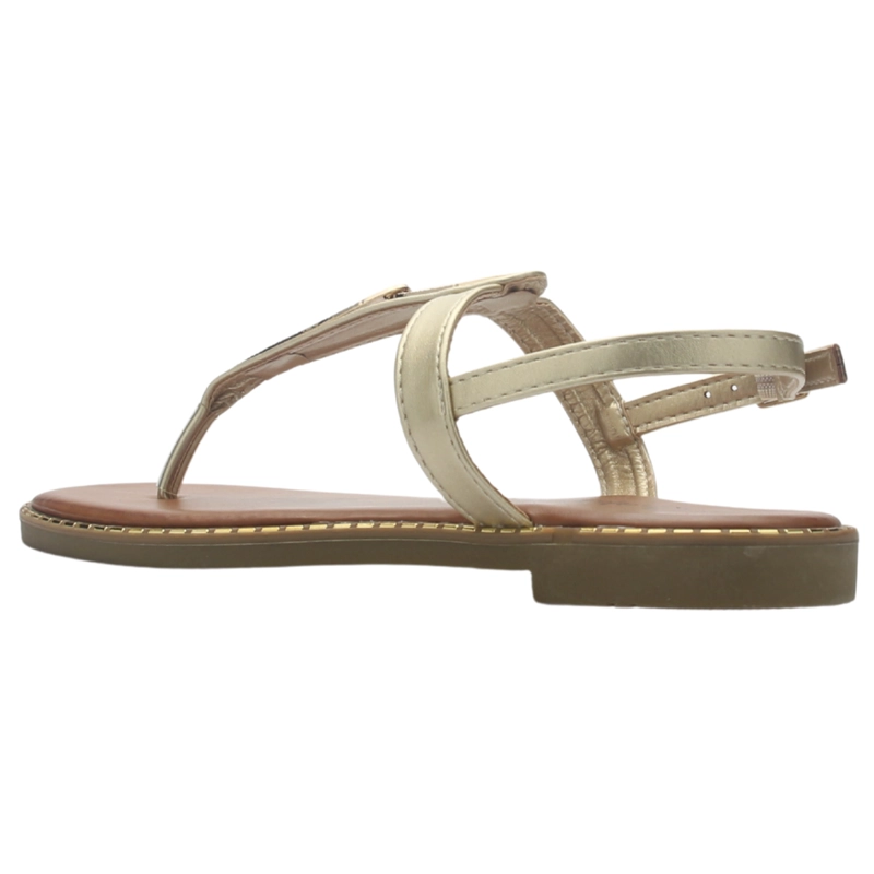 SANDALIA MUJER CASUAL DORADO CHALADA BUCKEL-4 - 4