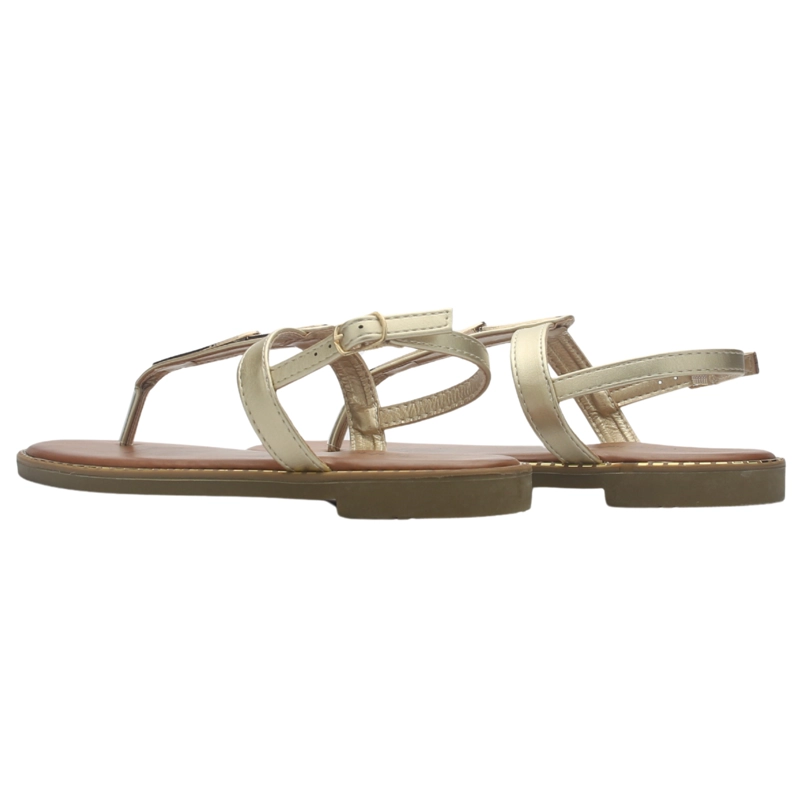 SANDALIA MUJER CASUAL DORADO CHALADA BUCKEL-4 - 6