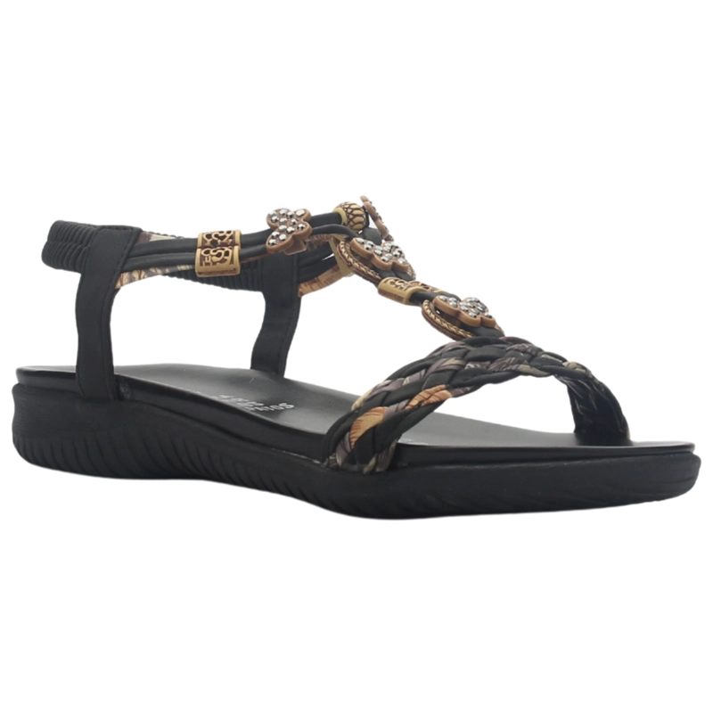 SANDALIA MUJER CASUAL NEGRO CHALADA CLARA-11 - 3