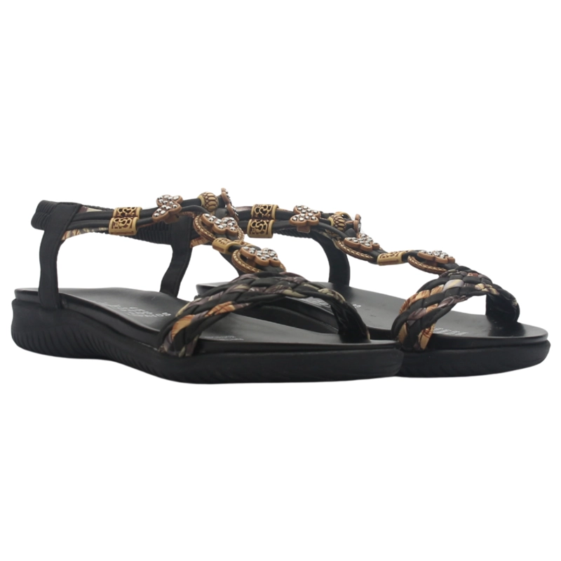 SANDALIA MUJER CASUAL NEGRO CHALADA CLARA-11 - 5