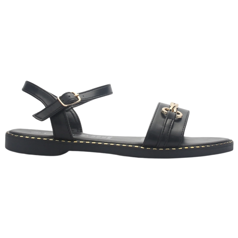 SANDALIA MUJER CASUAL NEGRO CHALADA BUCKEL-2 - 1