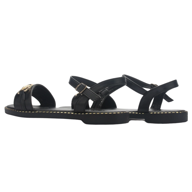 SANDALIA MUJER CASUAL NEGRO CHALADA BUCKEL-2 - 6
