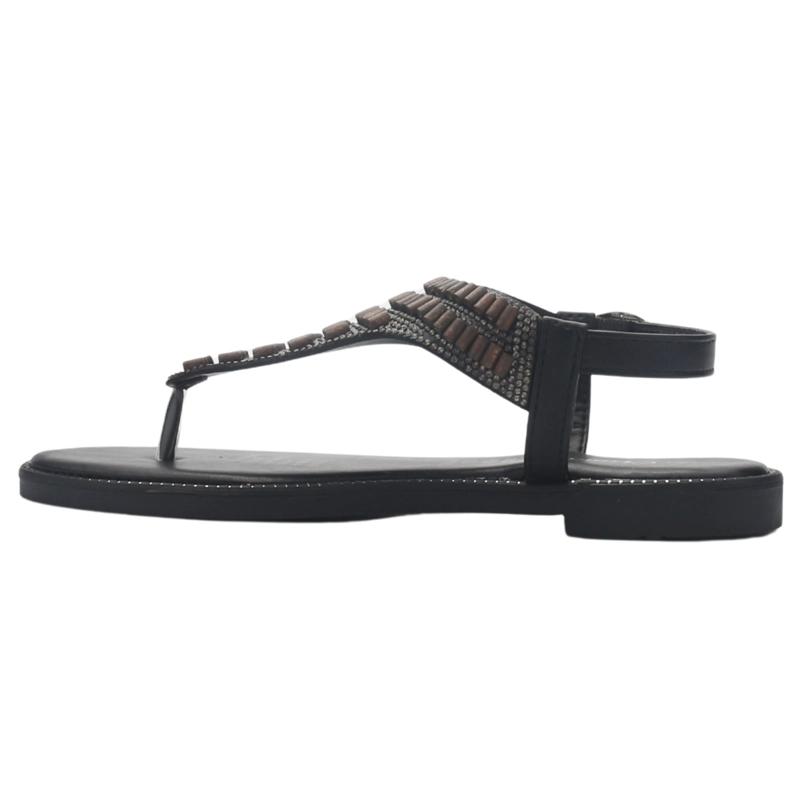 SANDALIA MUJER CASUAL NEGRO CHALADA BUCKEL-5 - 2