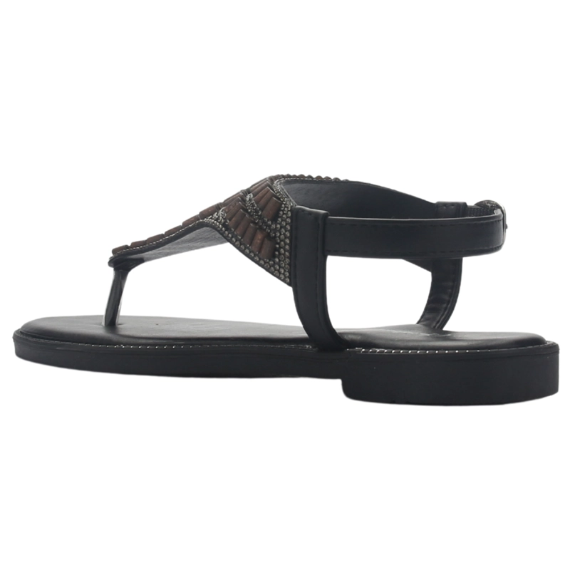 SANDALIA MUJER CASUAL NEGRO CHALADA BUCKEL-5 - 4