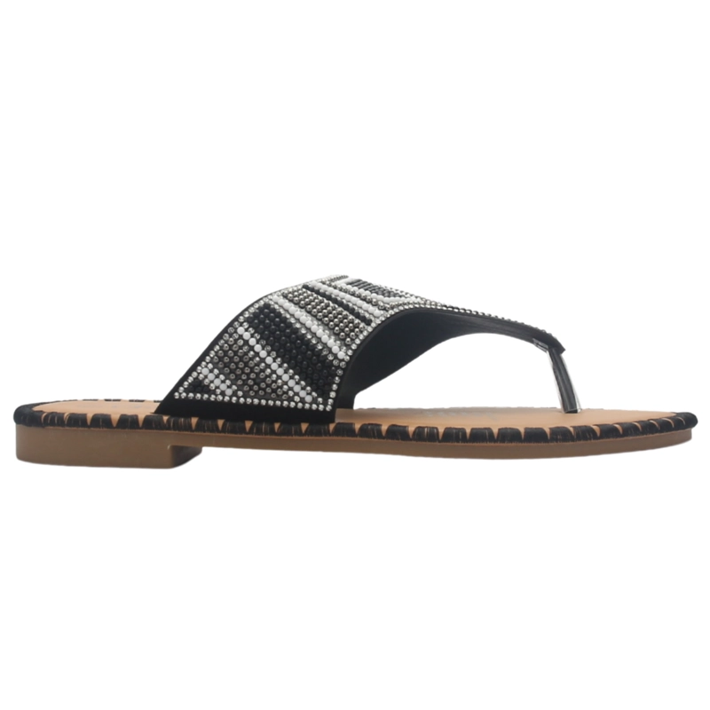 SANDALIA MUJER CASUAL NEGRO CHALADA BUCKEL-6 - 1