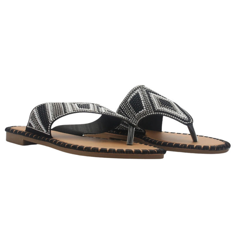 SANDALIA MUJER CASUAL NEGRO CHALADA BUCKEL-6 - 5