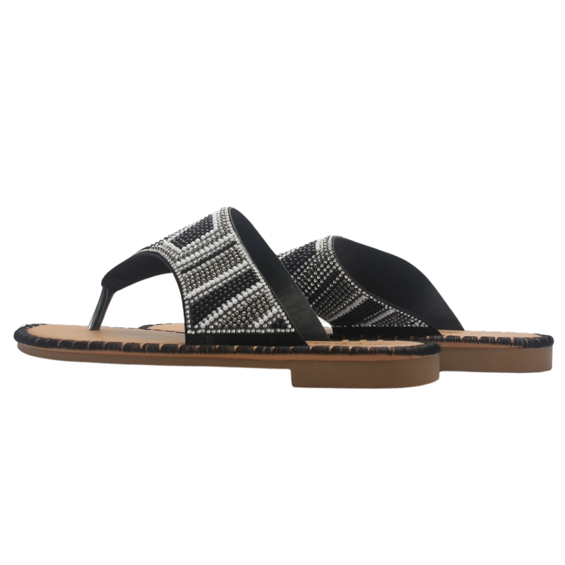 SANDALIA MUJER CASUAL NEGRO CHALADA BUCKEL-6 - 6