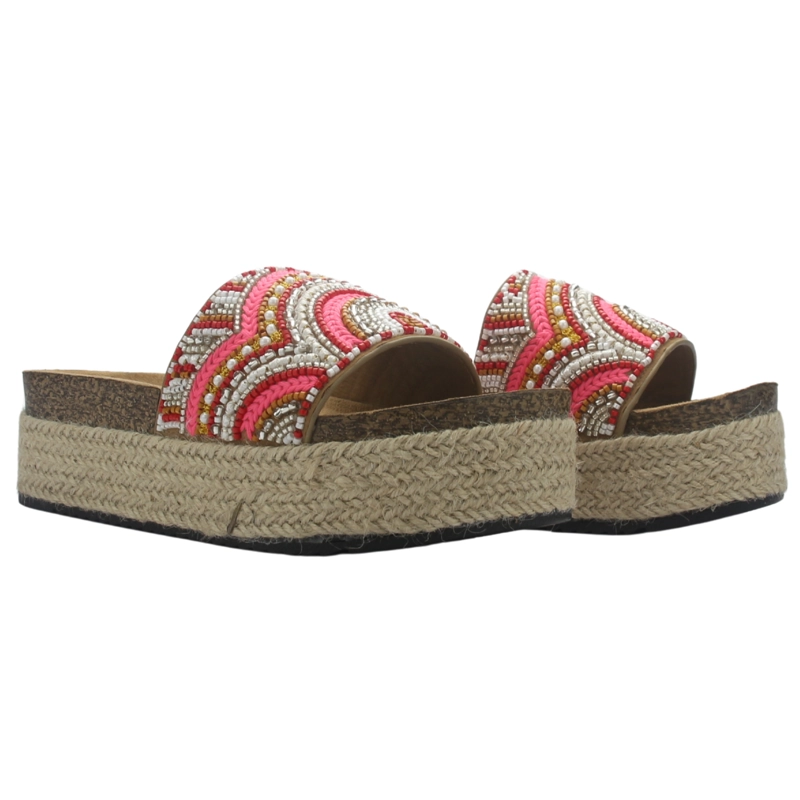 SANDALIA MUJER CASUAL FUCSIA CHALADA STORK-11 - 6