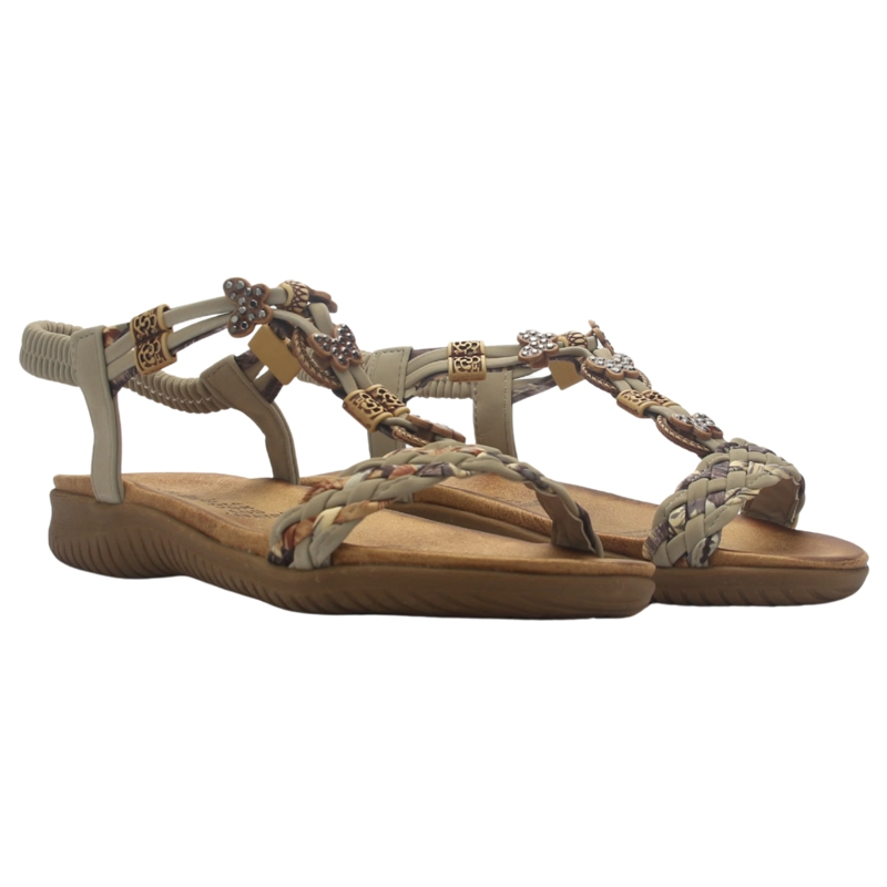 SANDALIA MUJER CASUAL TAUPE CHALADA CLARA-11 - 5
