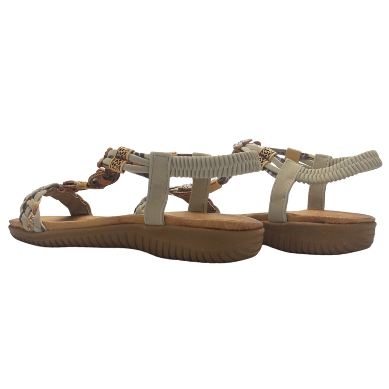 SANDALIA MUJER CASUAL TAUPE CHALADA CLARA-11 - 6
