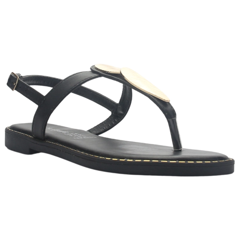 SANDALIA MUJER CASUAL NEGRO CHALADA BUCKEL-4 - 3
