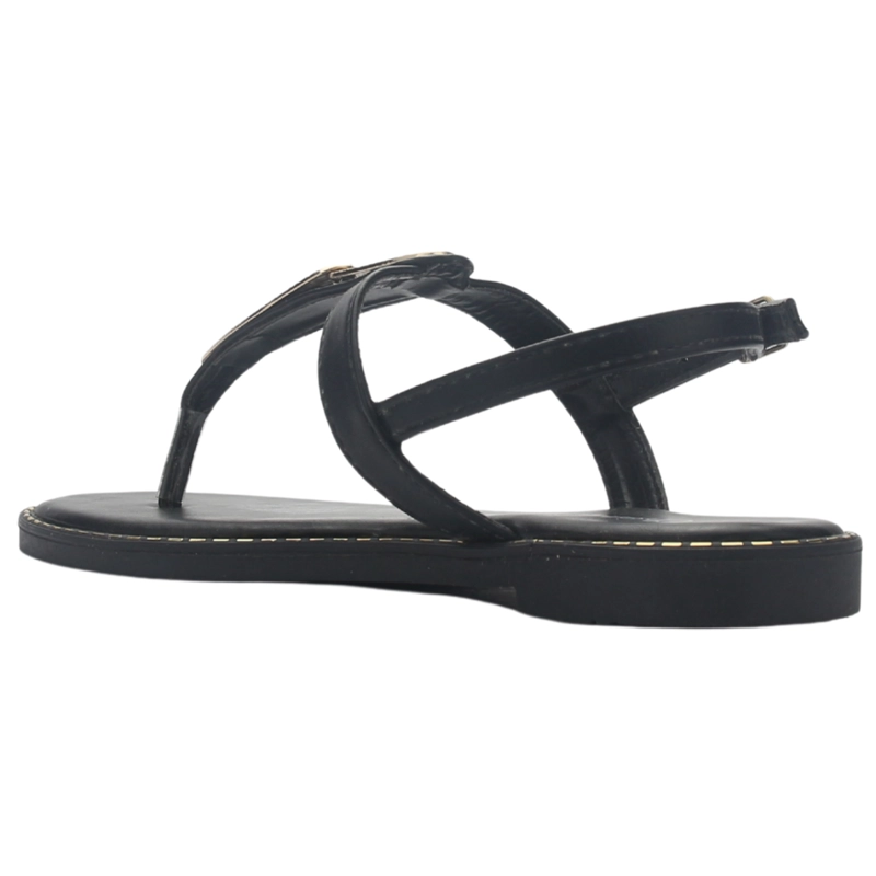 SANDALIA MUJER CASUAL NEGRO CHALADA BUCKEL-4 - 4