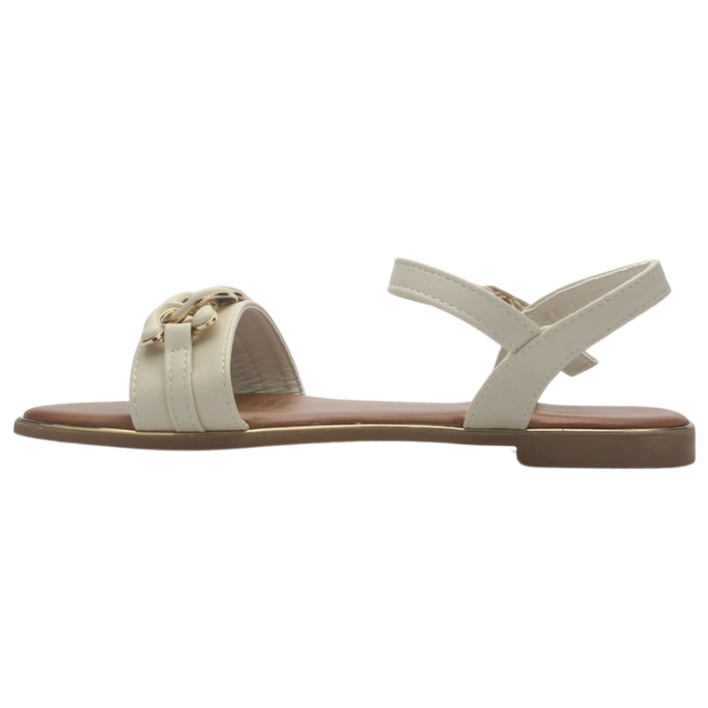 SANDALIA MUJER CASUAL BEIGE CHALADA BUCKEL-3 - 2