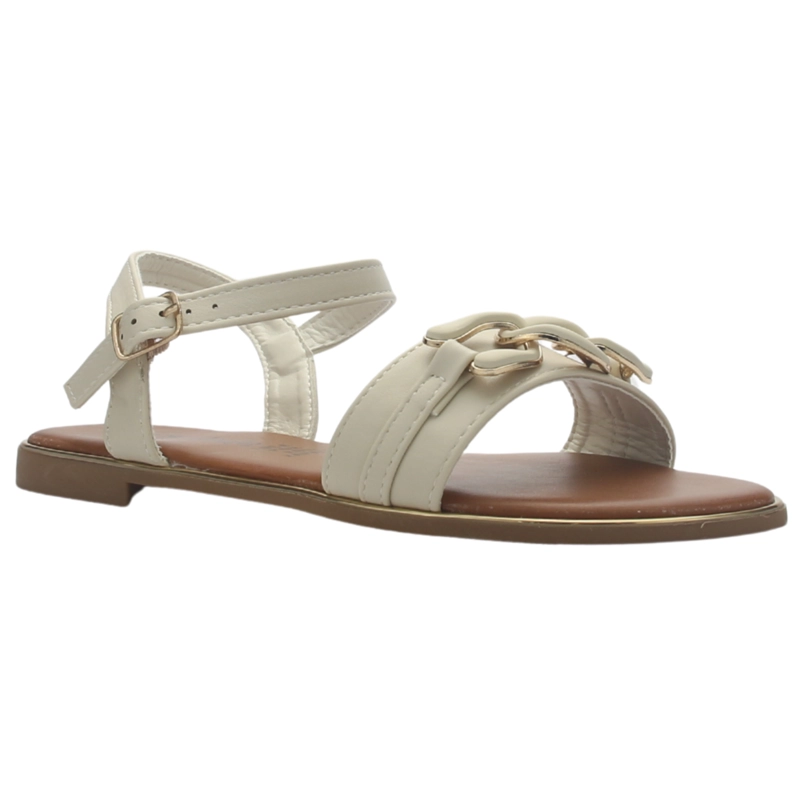 SANDALIA MUJER CASUAL BEIGE CHALADA BUCKEL-3 - 3