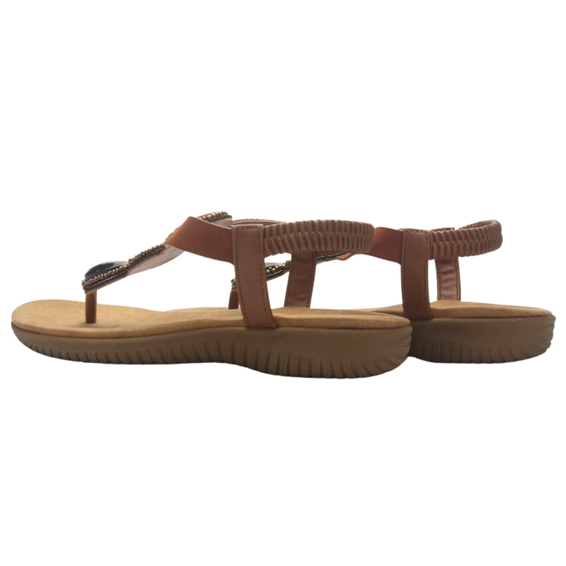 SANDALIA MUJER CASUAL CAMEL CHALADA CLARA-12 - 6