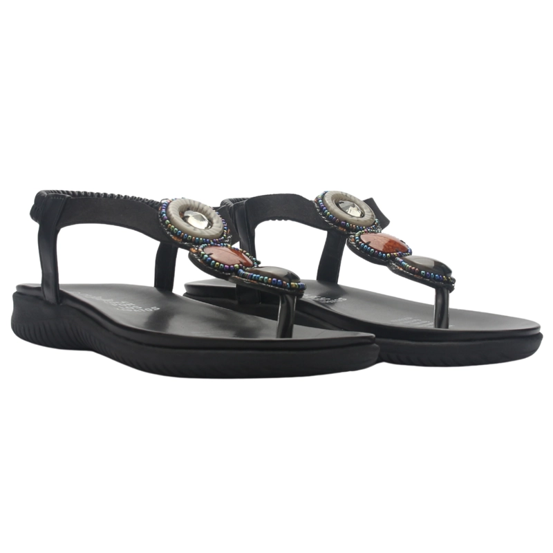 SANDALIA MUJER CASUAL NEGRO CHALADA CLARA-12 - 5