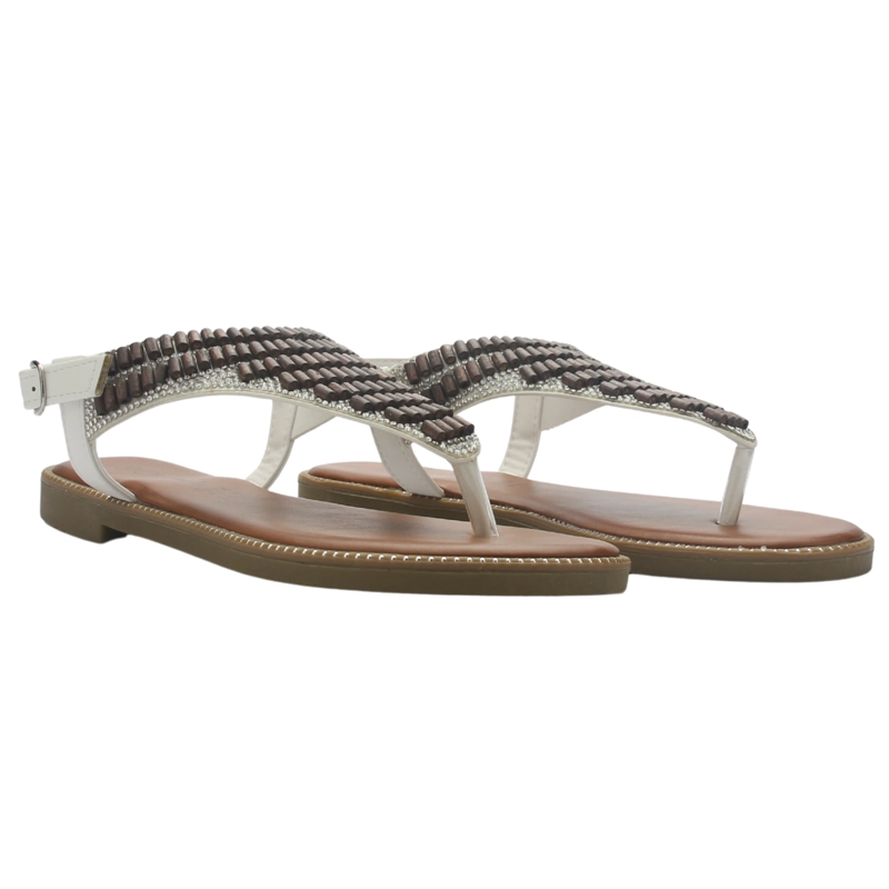 SANDALIA MUJER CASUAL BLANCO CHALADA BUCKEL-5 - 5