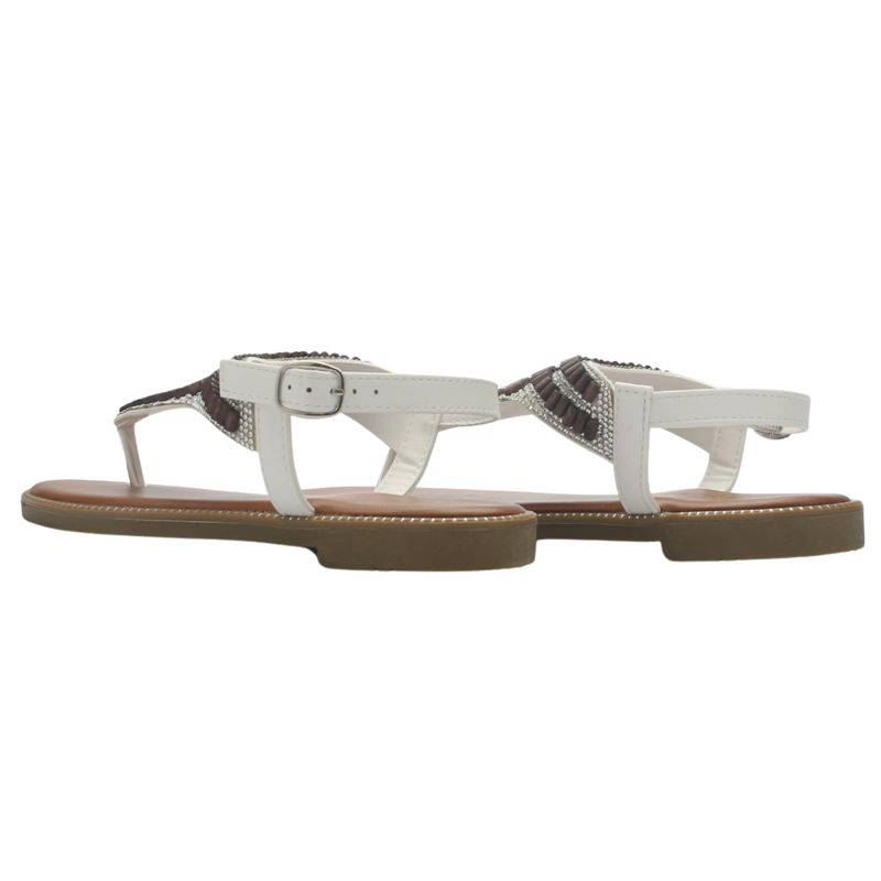 SANDALIA MUJER CASUAL BLANCO CHALADA BUCKEL-5 - 6