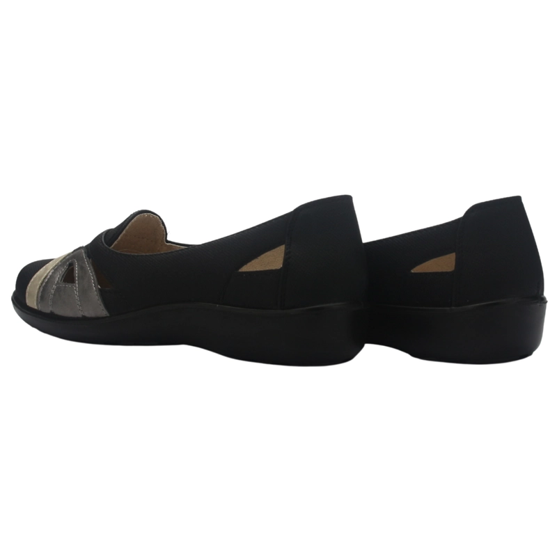 ZAPATO MUJER CASUAL NEGRO DORADO CHALADA DECO-12 - 6