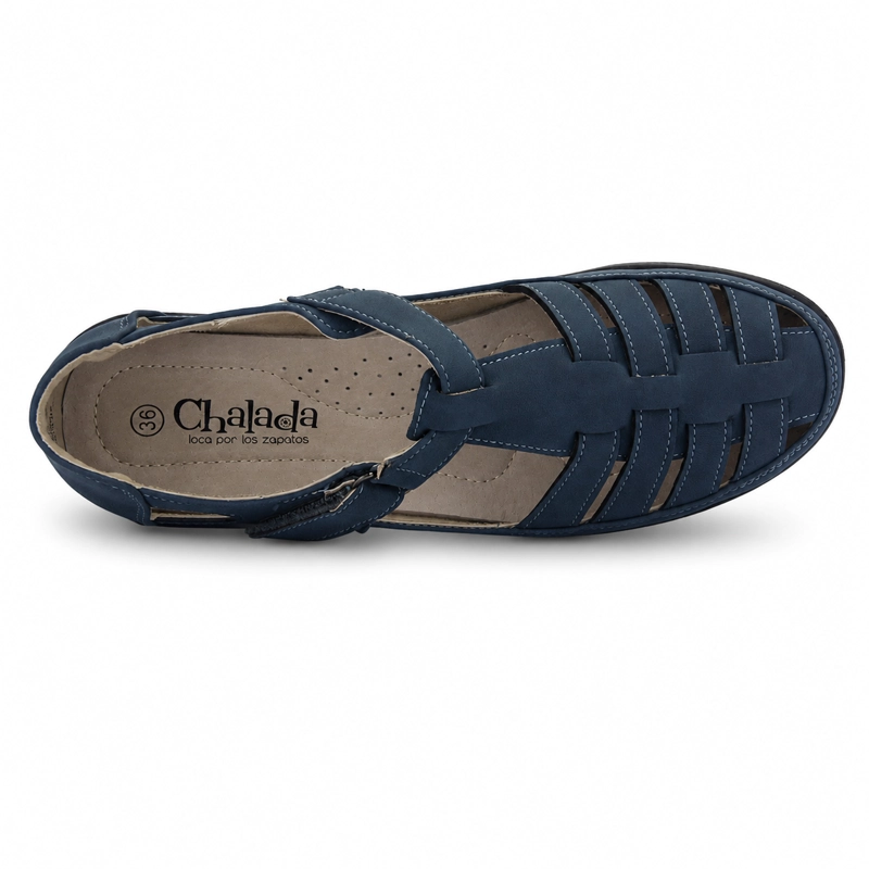 ZAPATO AZUL MUJER CASUAL CHALADA DECO - 5