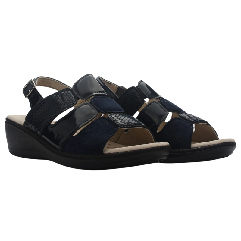 SANDALIA MUJER CASUAL AZUL MARINO CHALADA LUPE-85 - 5