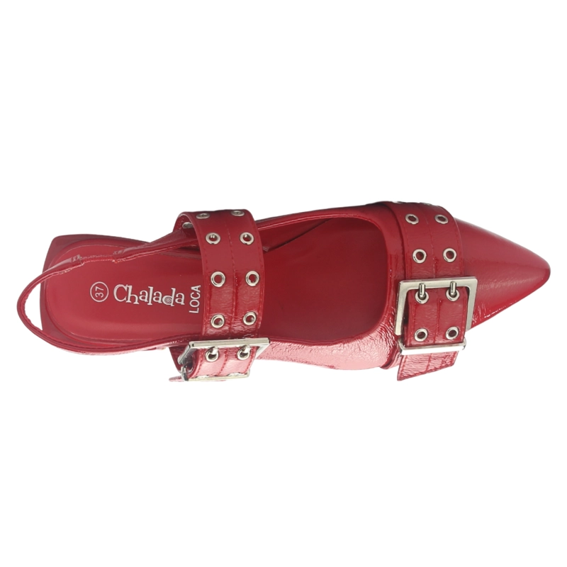 BALLERINA MUJER CHALADA SLIK-1 ROJO CASUAL - 6