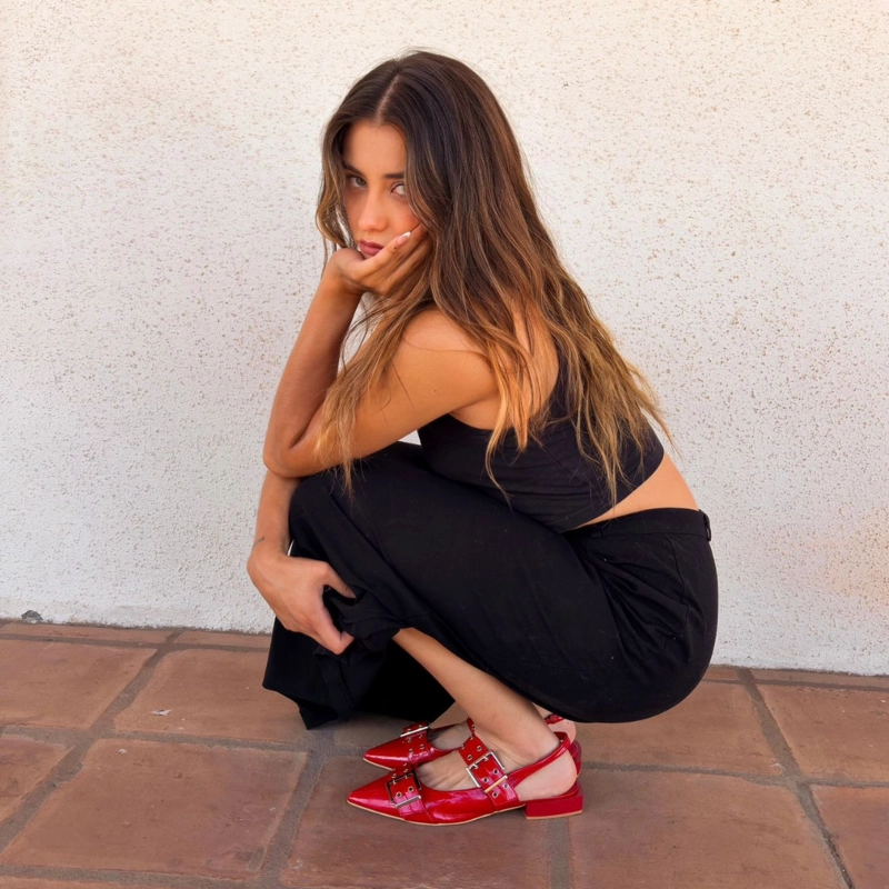BALLERINA MUJER CHALADA SLIK-1 ROJO CASUAL - 8