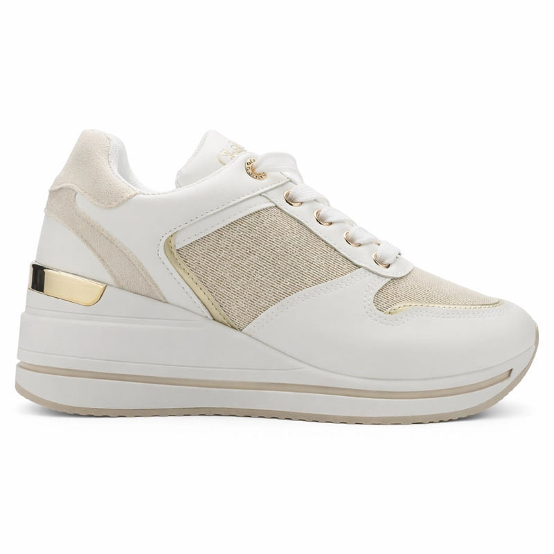 ZAPATILLA BLANCO Y DORADO MUJER URBANO CHALADA BOLKINEW - 1