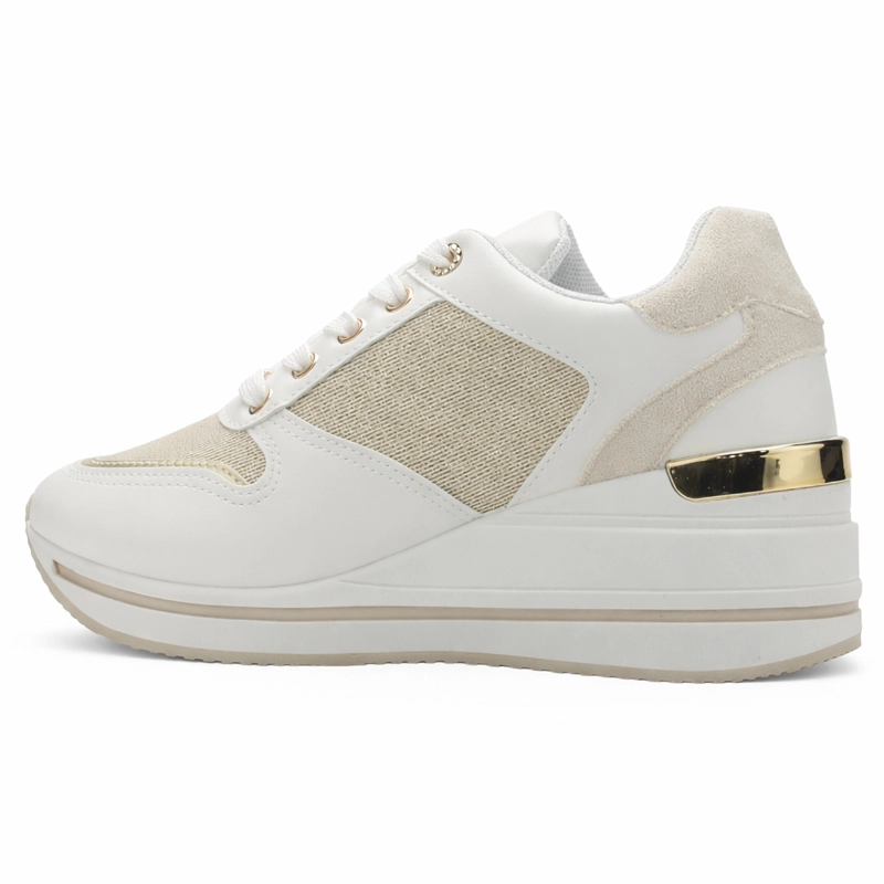 ZAPATILLA BLANCO Y DORADO MUJER URBANO CHALADA BOLKINEW - 2