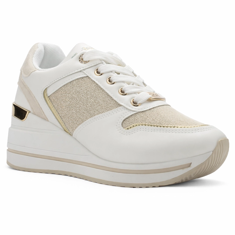 ZAPATILLA BLANCO Y DORADO MUJER URBANO CHALADA BOLKINEW - 3