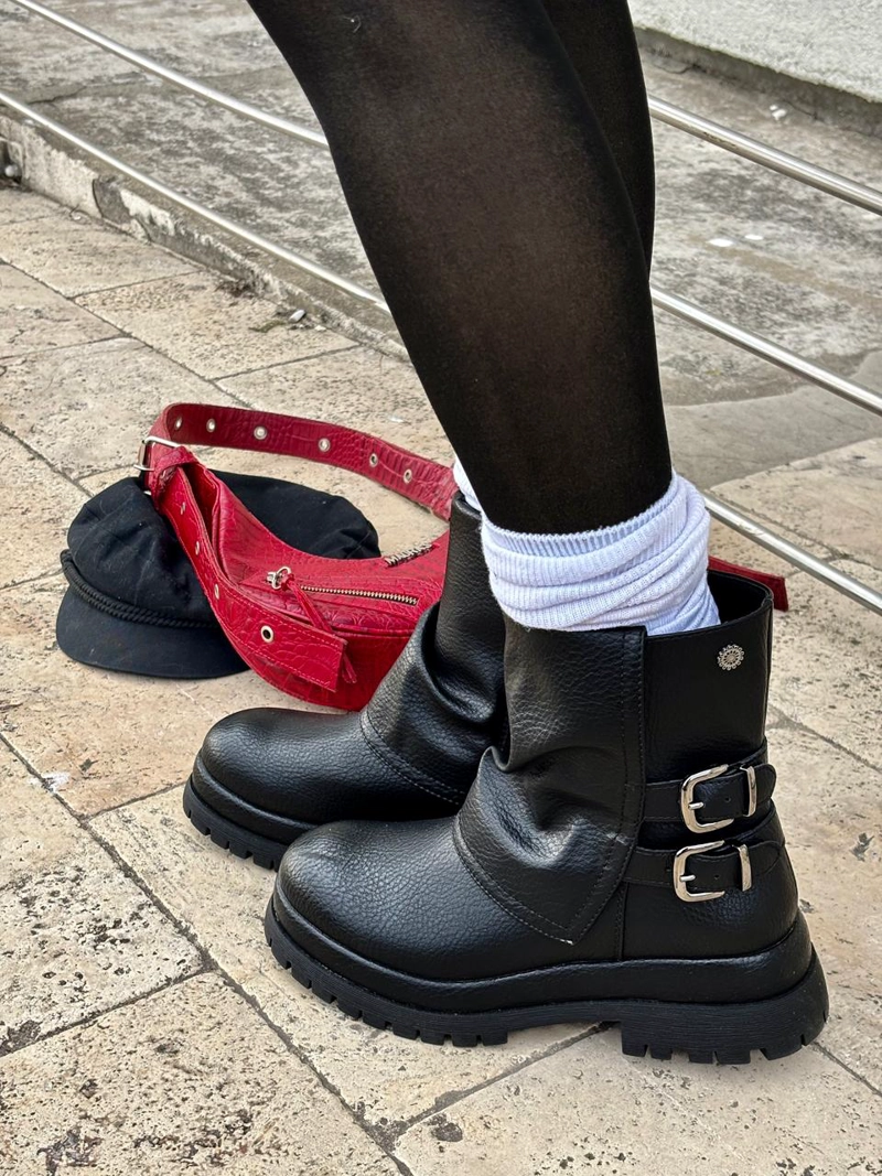 BOTIN NEGRO MUJER CASUAL CHALADA KREP - 2