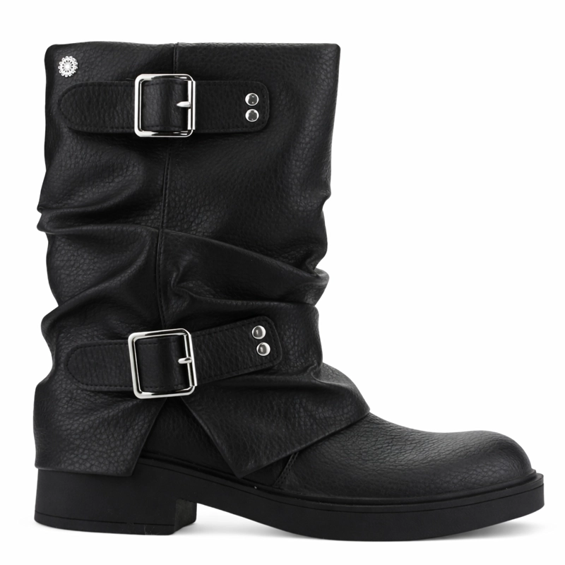 BOTIN NEGRO MUJER CASUAL CHALADA BIKER - 1