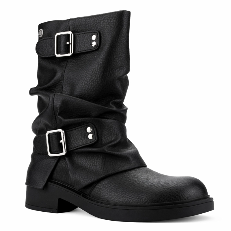 BOTIN NEGRO MUJER CASUAL CHALADA BIKER - 3