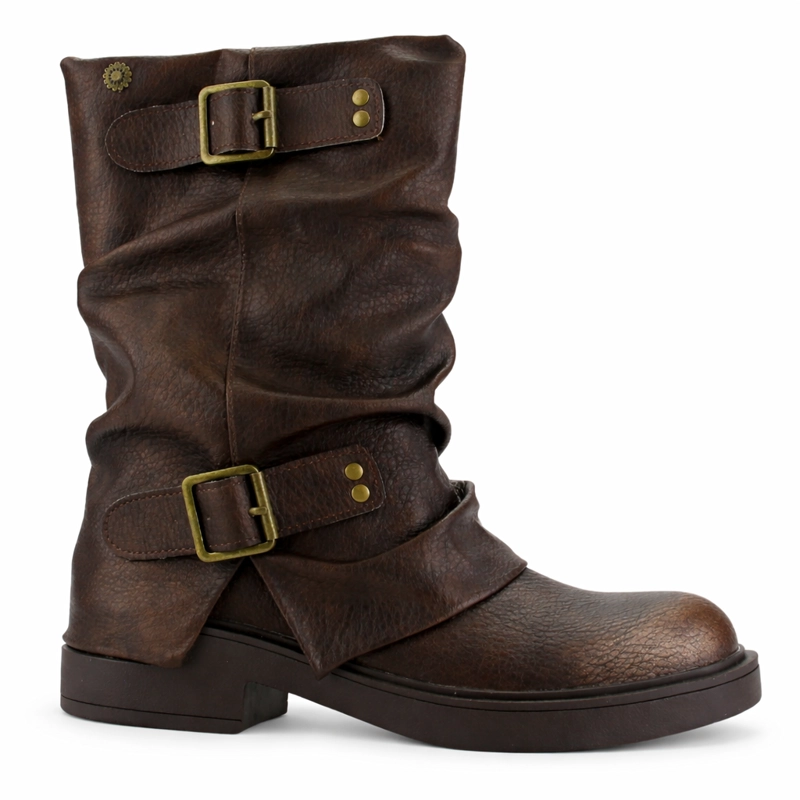 BOTIN CAFE  MUJER CASUAL CHALADA BIKER - 1