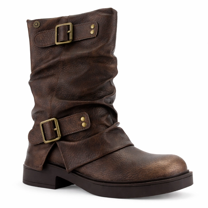 BOTIN CAFE  MUJER CASUAL CHALADA BIKER - 3