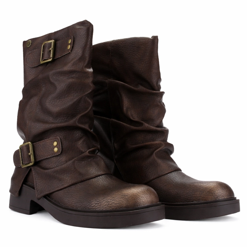 BOTIN CAFE  MUJER CASUAL CHALADA BIKER - 5
