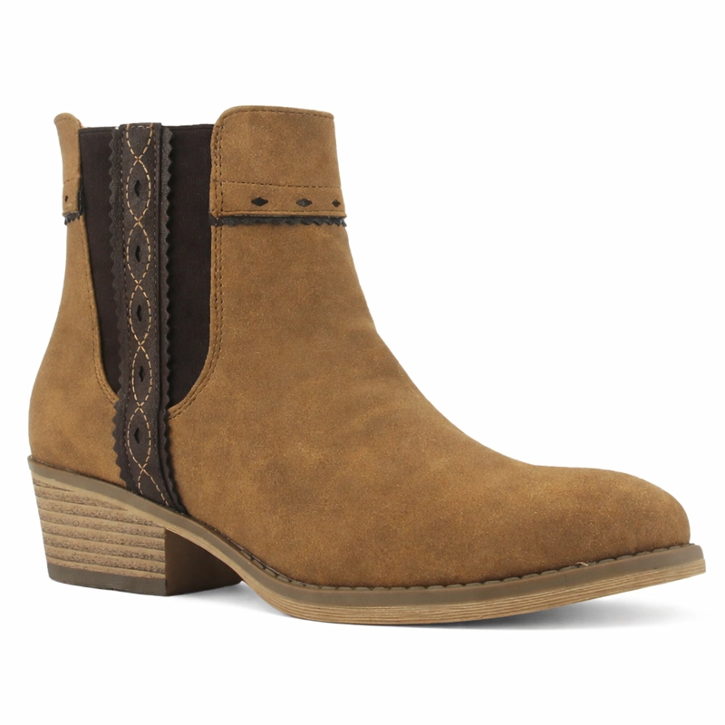 BOTA BEIGE MUJER CASUAL CHALADA CAMP - 3