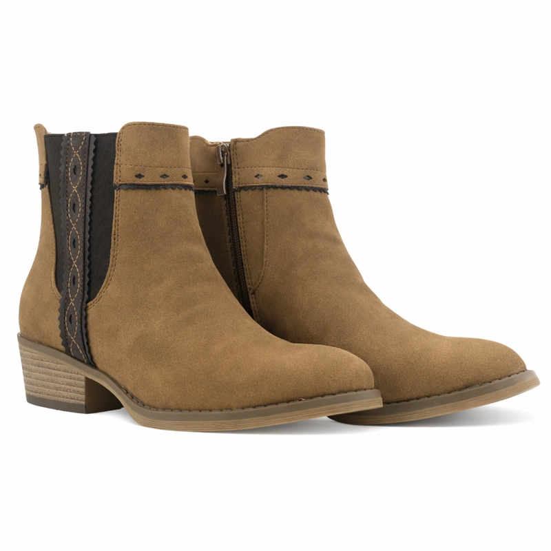 BOTA BEIGE MUJER CASUAL CHALADA CAMP - 5