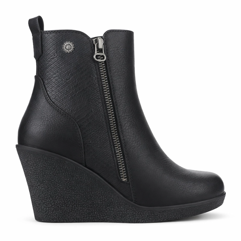 BOTIN NEGRO MUJER CASUAL CHALADA WEDGE - 1
