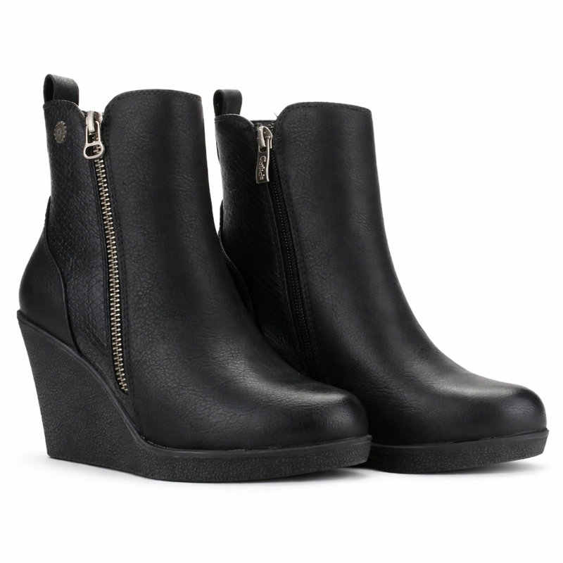 BOTIN NEGRO MUJER CASUAL CHALADA WEDGE - 5