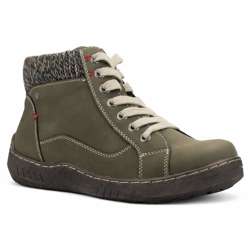 BOTIN OLIVA MUJER CASUAL CHALADA PETRA - 1
