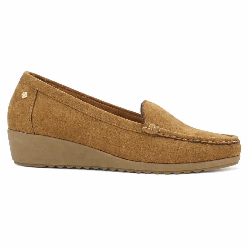 MOCASIN CAMEL MUJER CASUAL CHALADA MALU - 1