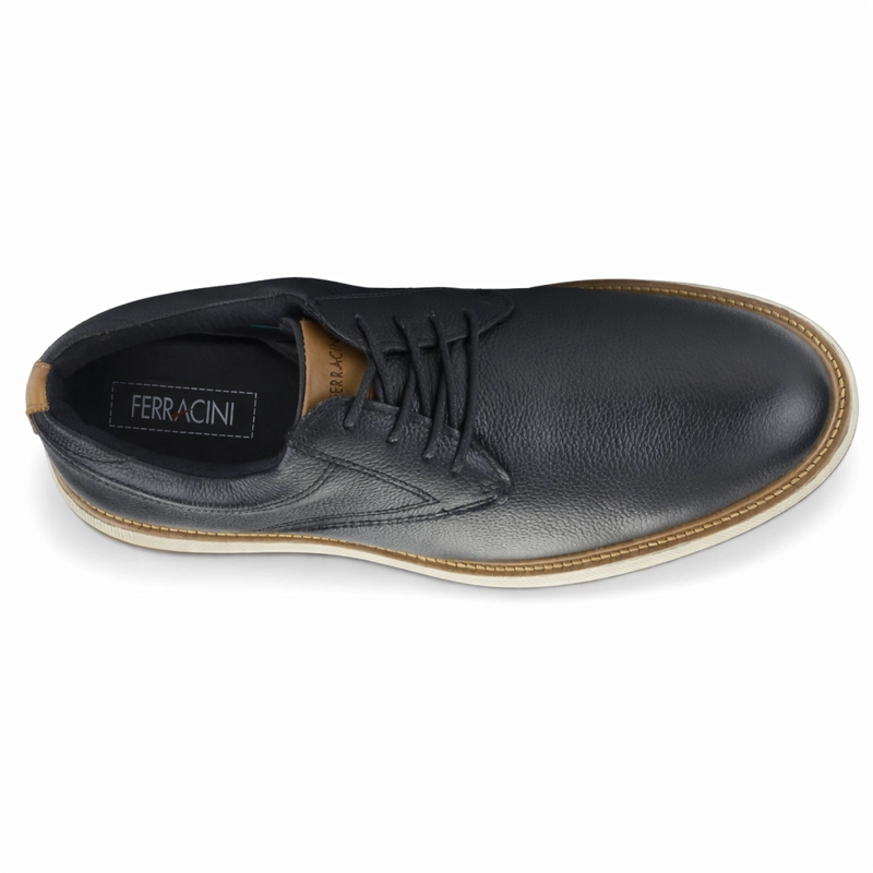 ZAPATO NEGRO HOMBRE CASUAL FERRACINI 5168 AUSTIN - 5