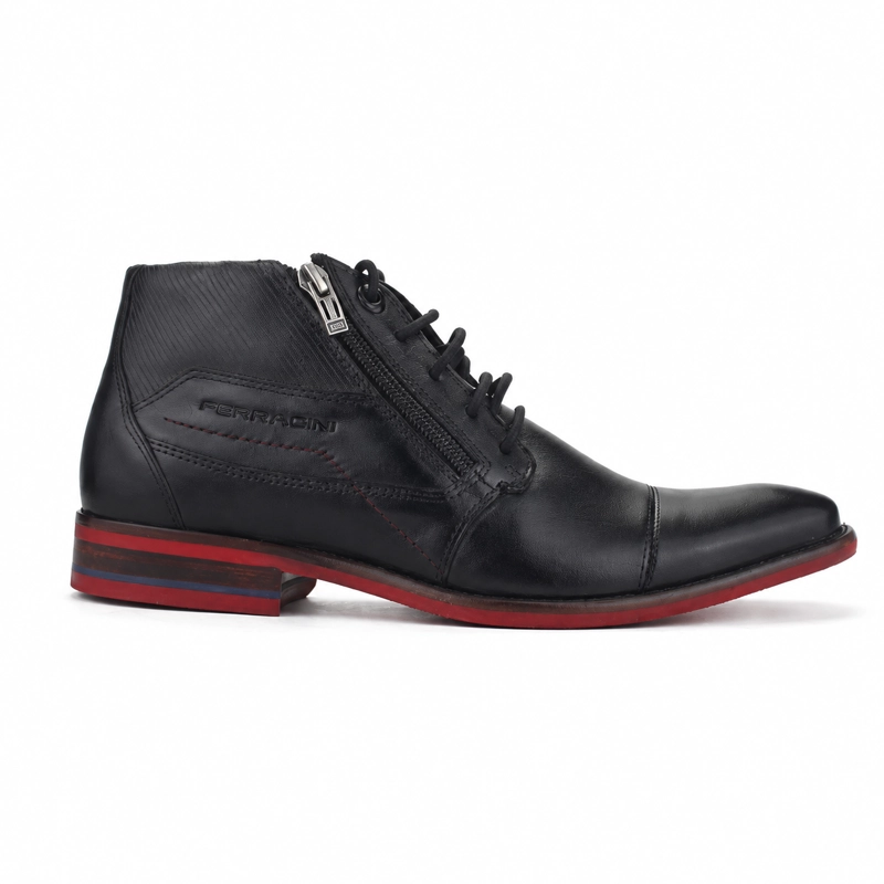 BOTIN NEGRO HOMBRE CASUAL FERRACINI 5825 - 1
