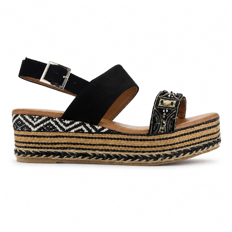 SANDALIA NEGRO MUJER CASUAL CHALADA MASIE - 1